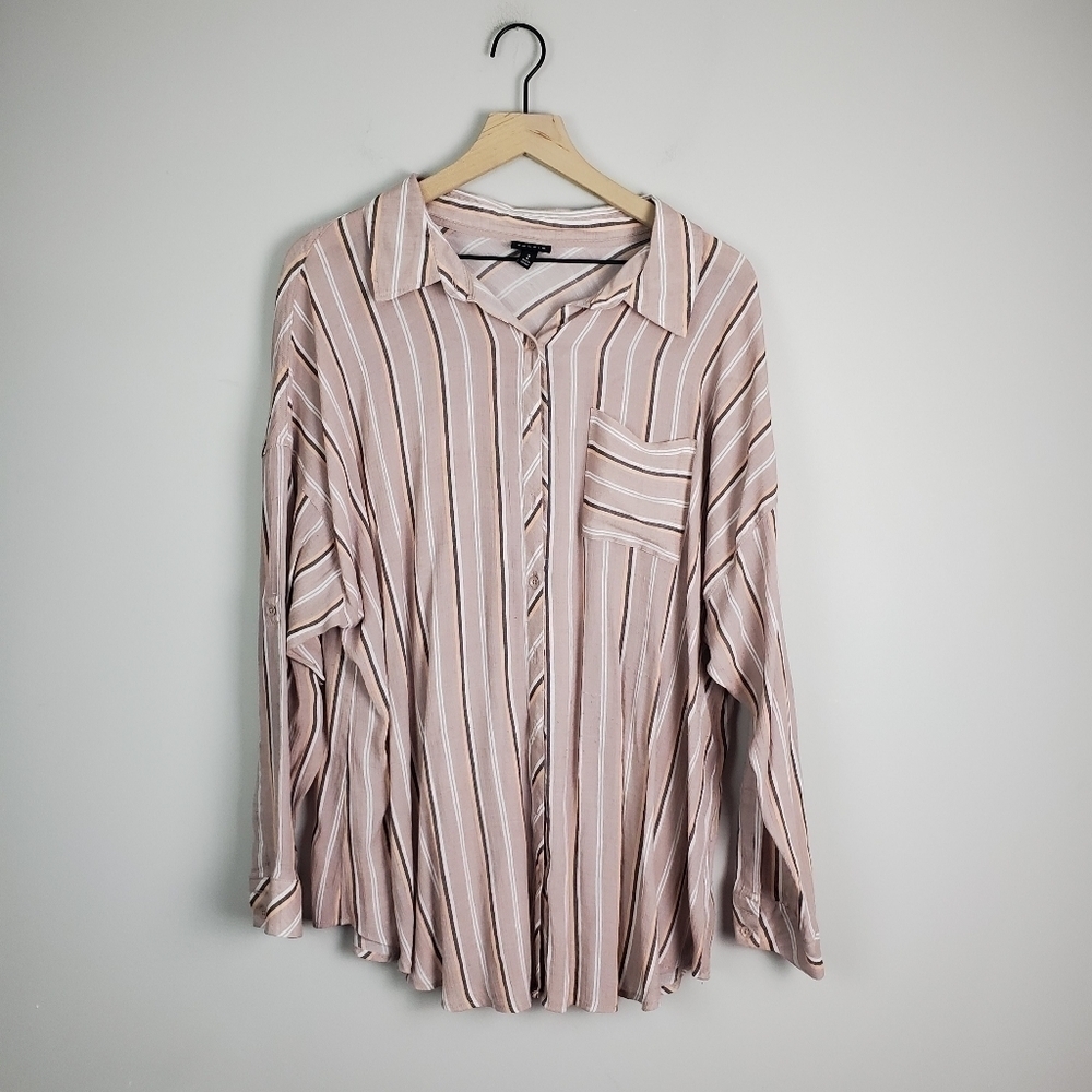 Torrid Stripe Button Long Sleeve Top 2